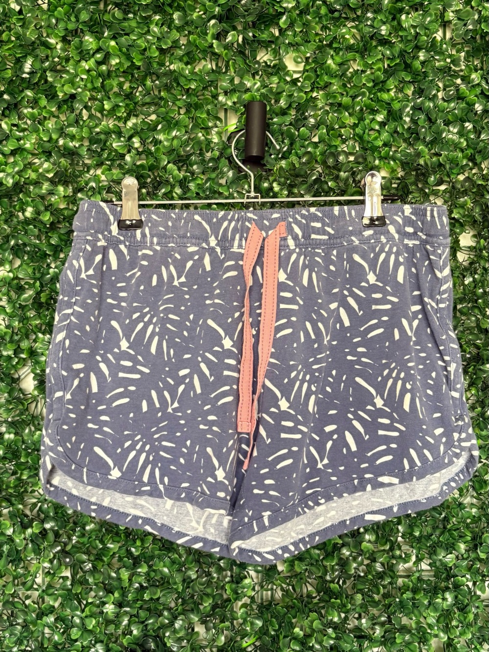 Southern Tide Blue & White Printed Lounge Shorts with Pink Drawstring